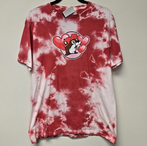 Bucees Valentines Day Road to My Heart tie dye t-shirt Red L - Picture 6 of 6